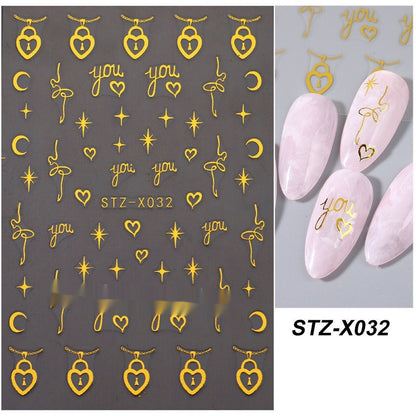 New Nail Beauty Black And Silver Strip Sticker