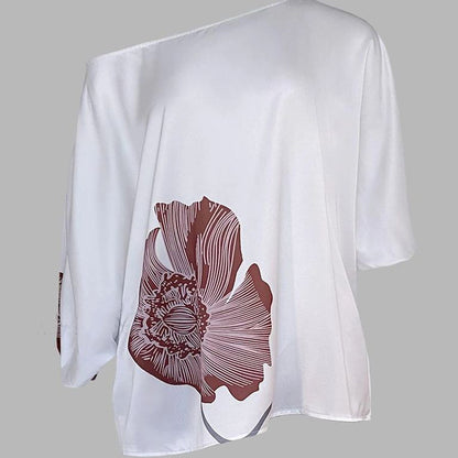 Loose Printed Top Straight-leg Pants Casual Fashion Set