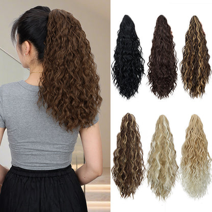 Water Ripple Grip Ponytail Corn Curler Wig