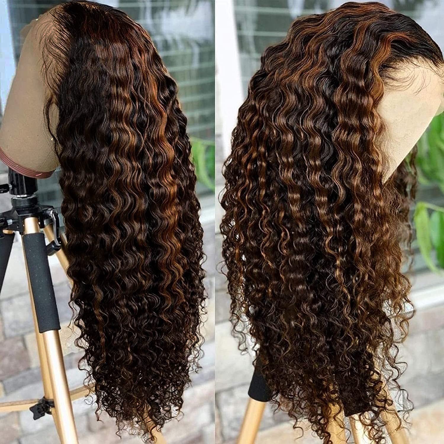 13x6 Front Lace Wig Female Medium Long Curly Hair Hair Cover
