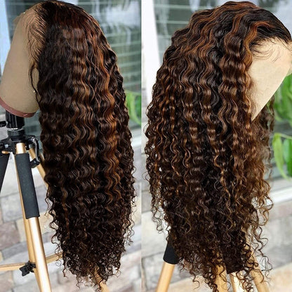 13x6 Front Lace Wig Female Medium Long Curly Hair Hair Cover