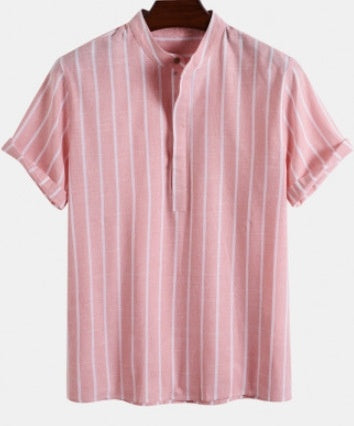 Summer Men's Clothing Short Sleeve Shirt Linen Leisure Trousers