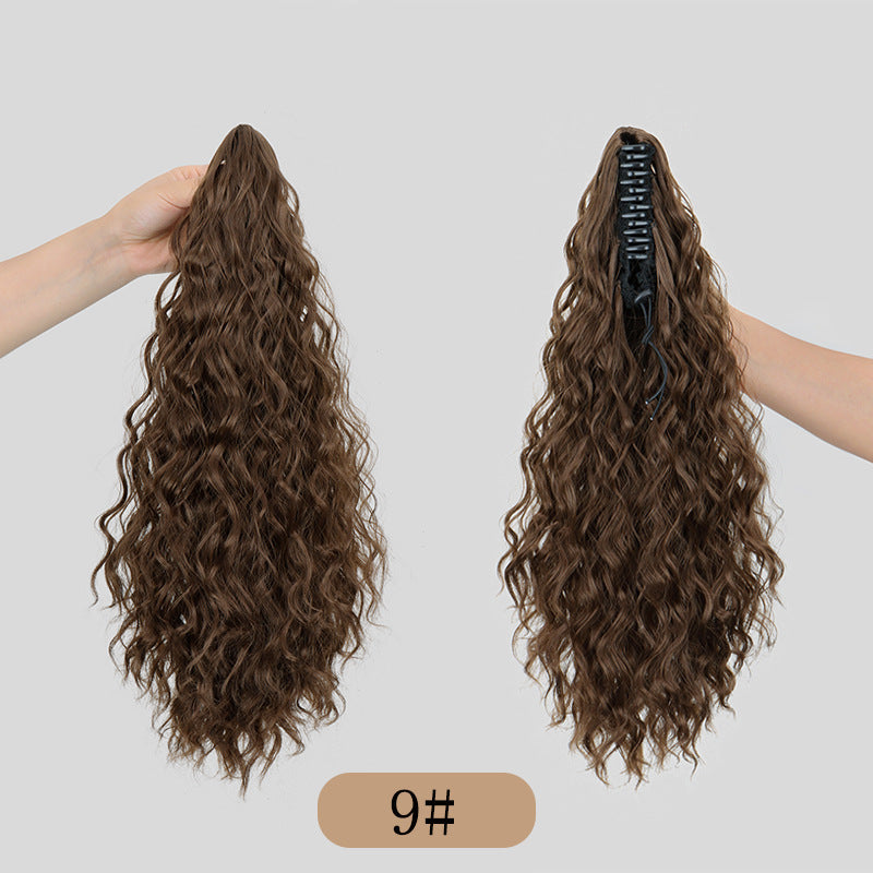 Water Ripple Grip Ponytail Corn Curler Wig