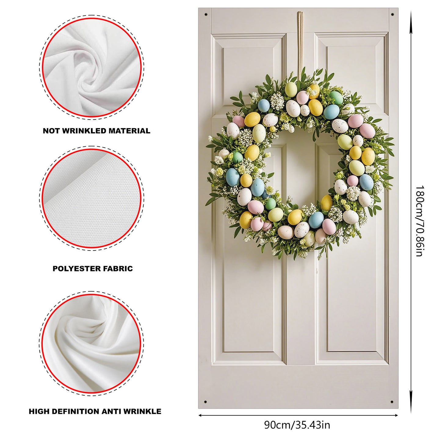 Colorful Egg Garland Pattern Party Wall Easter Home Door Frame Banner