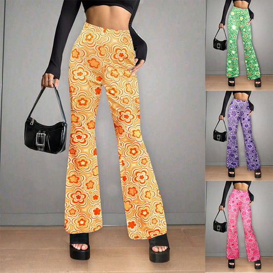Floral Print Casual Jumpsuit Micro-elasticity