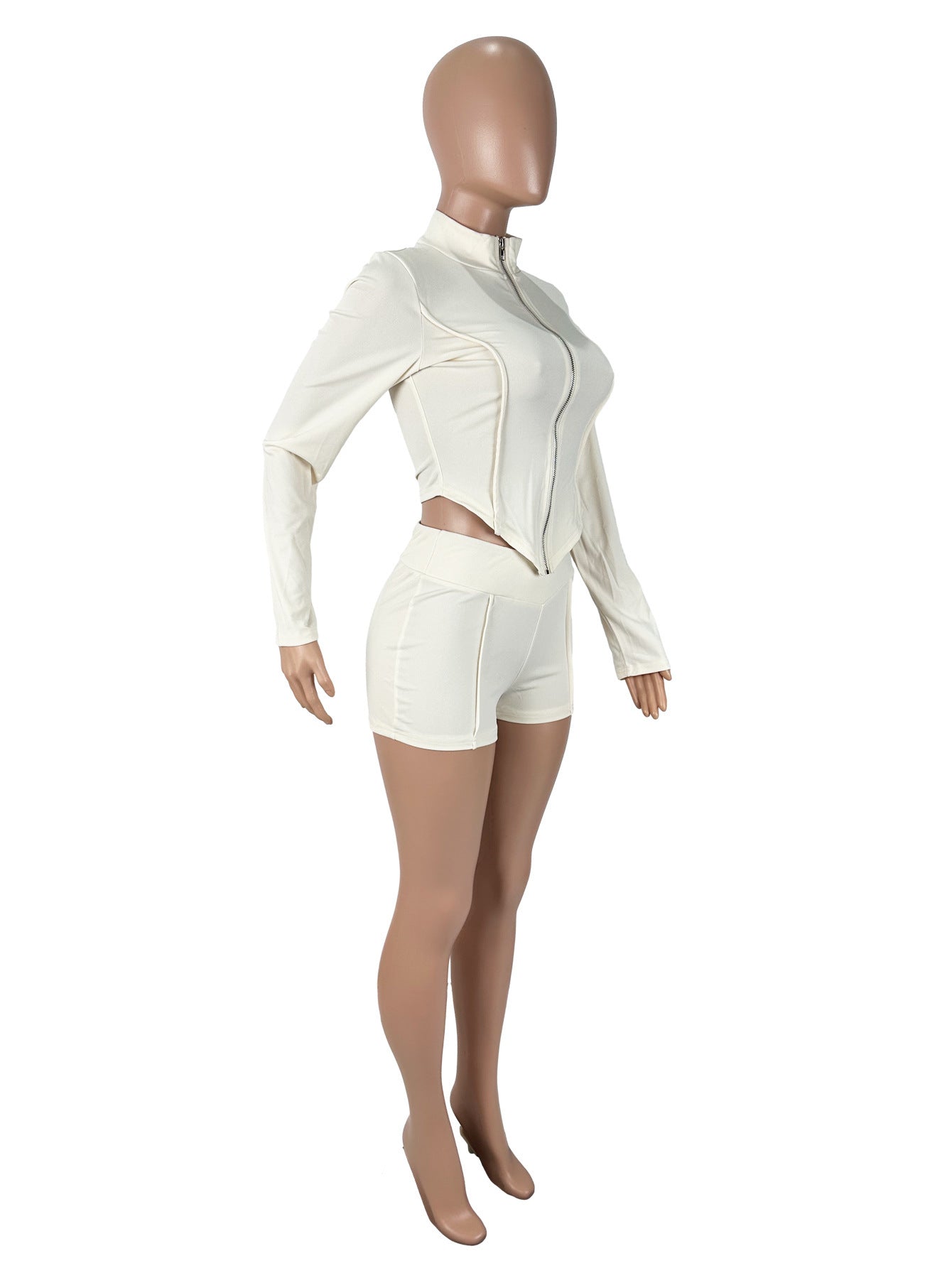 Women's Sexy Lapel Long Sleeve Shorts Suit
