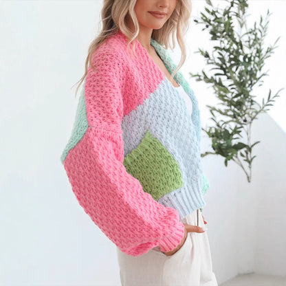 Idle Style Knitted Pocket Sweater Cardigan Coat