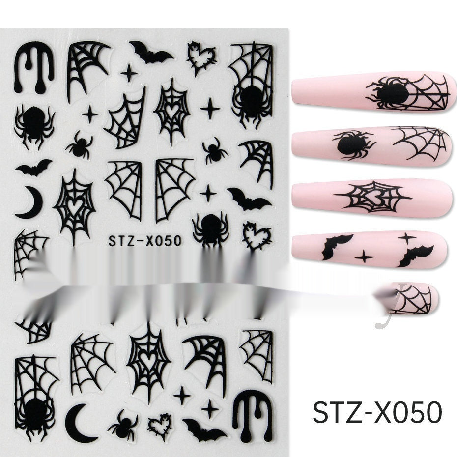 New Nail Beauty Black And Silver Strip Sticker
