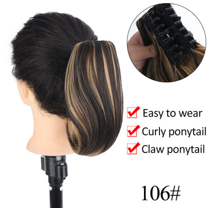 Short Ponytail Wig Grip Internet Celebrity Micro-roll Natural Braid