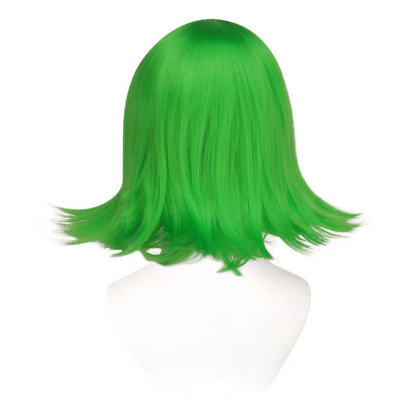 Cos Wig Anti-curling Green Short Hair Style
