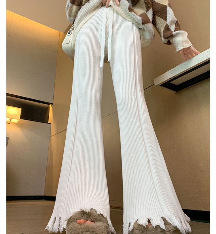 High Waist Slimming Loose Draggle-tail Trousers Autumn And Winter