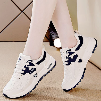 Korean Style All-matching And Lightweight Running Leather Casual Daddy Shoes Women