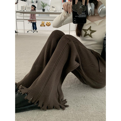 High Waist Slimming Loose Draggle-tail Trousers Autumn And Winter