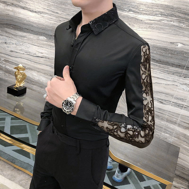 Slim Fit Four Seasons Solid Color Shirt Men's Clothing