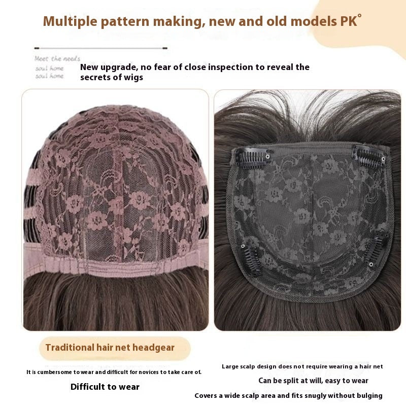 Wig Women's Wear-free Hair Net Full-head Wig Black Long Straight High Layered