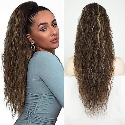 Drawstring Ponytail Water Ripple Wig