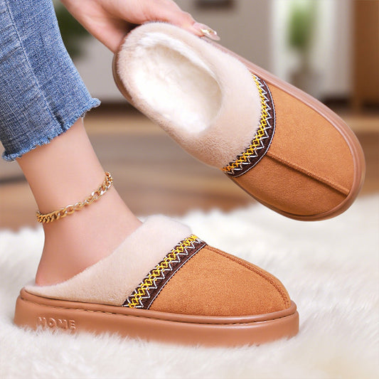 Women's Cotton Shoes Fleece-lined Thickened Plus Size Cotton Slippers