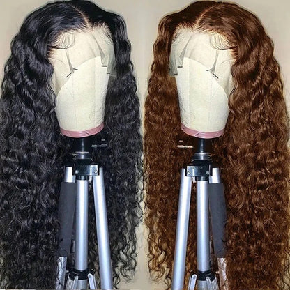 Women's Wig Front Lace Small Roll Brown Long Curling Iron Set