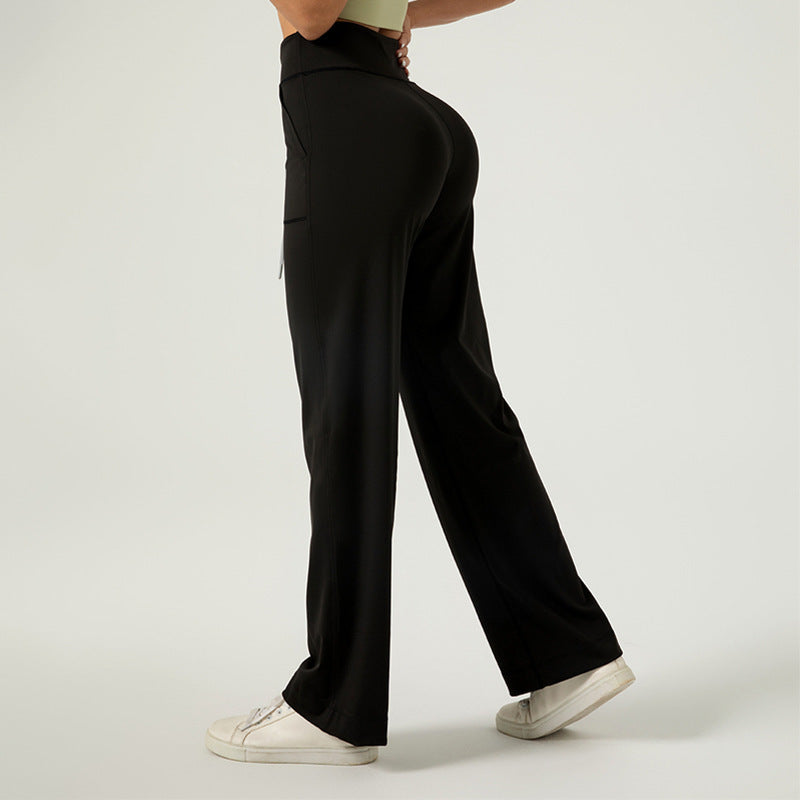 Versatile Sports Pants Drawstring Loose Nude Feel Casual Women