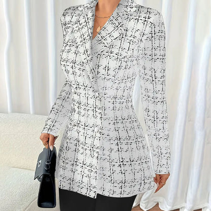 Plaid Slim Fit Elegant Graceful Women's Coat