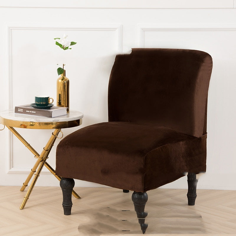 Silver Fox Velvet Thickened Non-armrest Fat Chair Cover