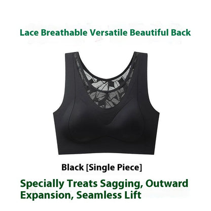 Traceless Lace Plus Size Sports Bra Women Push-up Anti-sagging