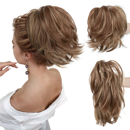 Wig Female Ponytail Short Grip Curly Hair