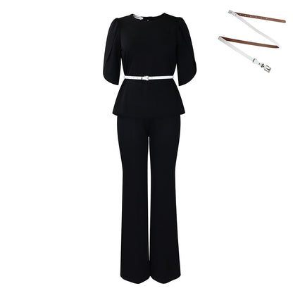 Top Wide Leg Pants Two-piece Set European And American Suit