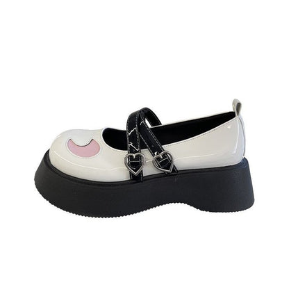 French Style Platform Leather Shoes Women