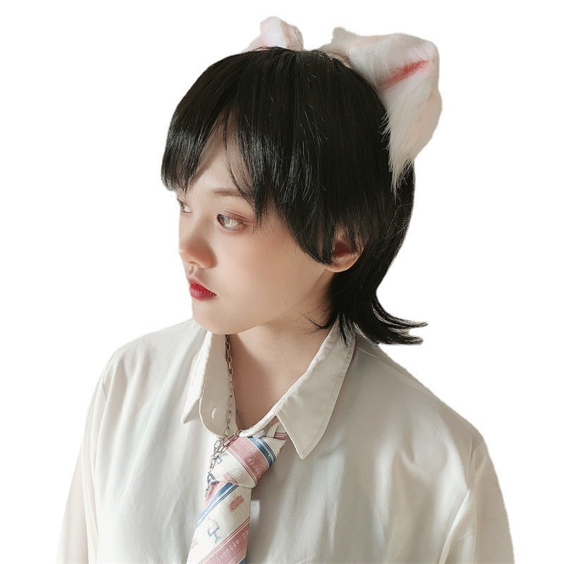 Men's And Women's Wolf Tail Chemical Fiber Wig