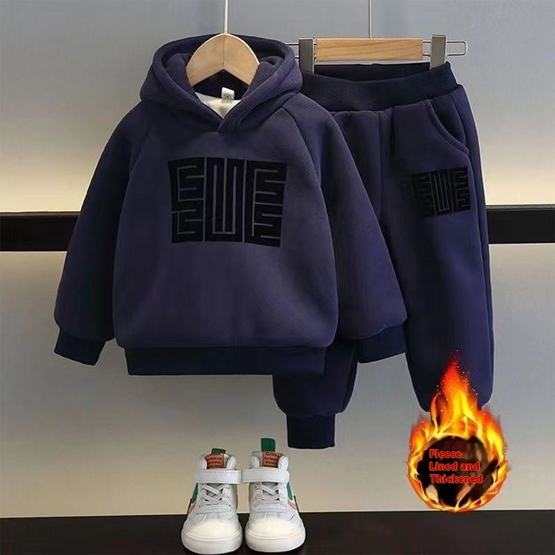 Winter Clothes Fleece Sweater Sportswear Thickening Two-piece Set