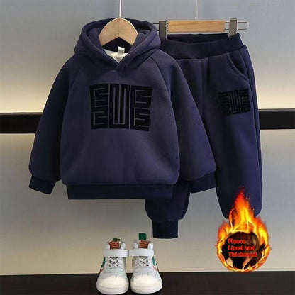 Winter Clothes Fleece Sweater Sportswear Thickening Two-piece Set