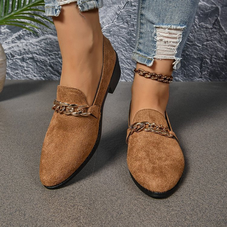 Pointed Toe Chunky Heel Stylish Casual Shoes Women