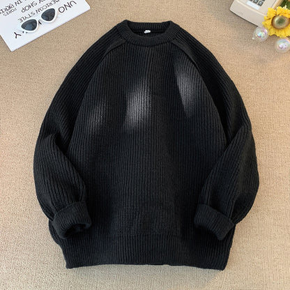 Solid Color Sweater Loose Casual Long Sleeves Lazy