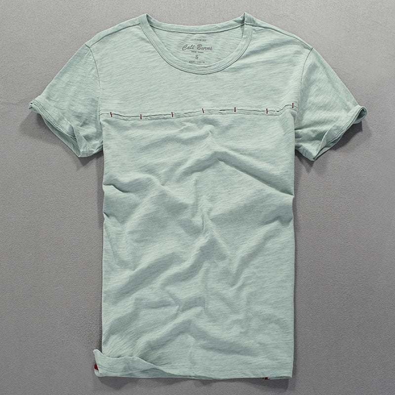 Men's Short-sleeved T-shirt Japanese Style Men's Clothing Round Neck Slim Fit