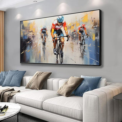 High Quality Athletes Sports Handmade Oil Painting Bicycle Equestrian Football Ice Hockey Portraits Large Canvas Art Showpiece For Home Decoration Living Room Wall Picture