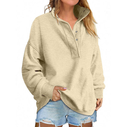 Pullover Leisure Loose Button Sweater For Women
