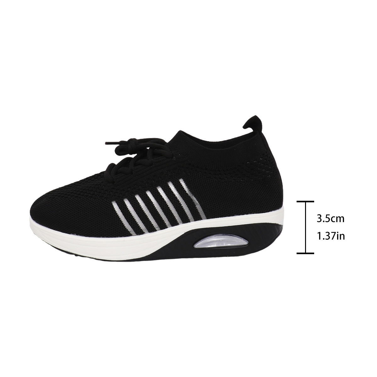 Spring And Autumn New Lace-up Slip-on Wedge Flying Woven Sports Shoes Women