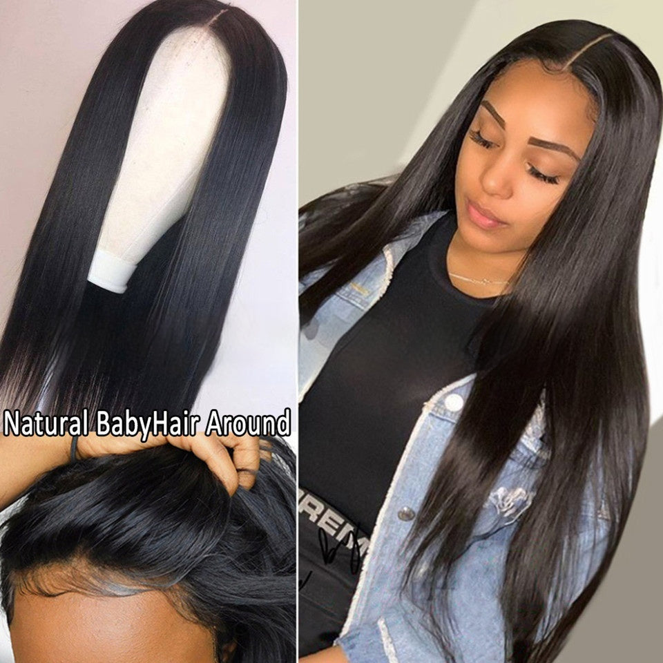 American Chemical Fiber Front Lace Wig Female Black Classic