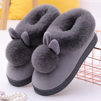 Long Ear Single Ball Cotton Shoes For Men And Women