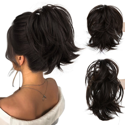 Wig Female Ponytail Short Grip Curly Hair