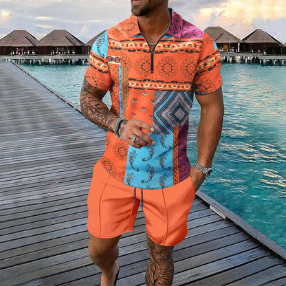 Men's Clothing Print Leisure Sports Suit
