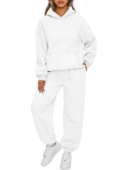 Autumn And Winter New Women's Casual Hooded Sportswear Long Pajama Set
