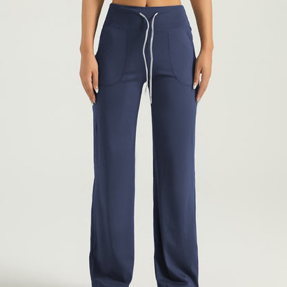 Versatile Sports Pants Drawstring Loose Nude Feel Casual Women