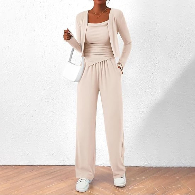 Sports Casual Lazy Design Comfortable Coat Suspender Trousers Three-piece Suit