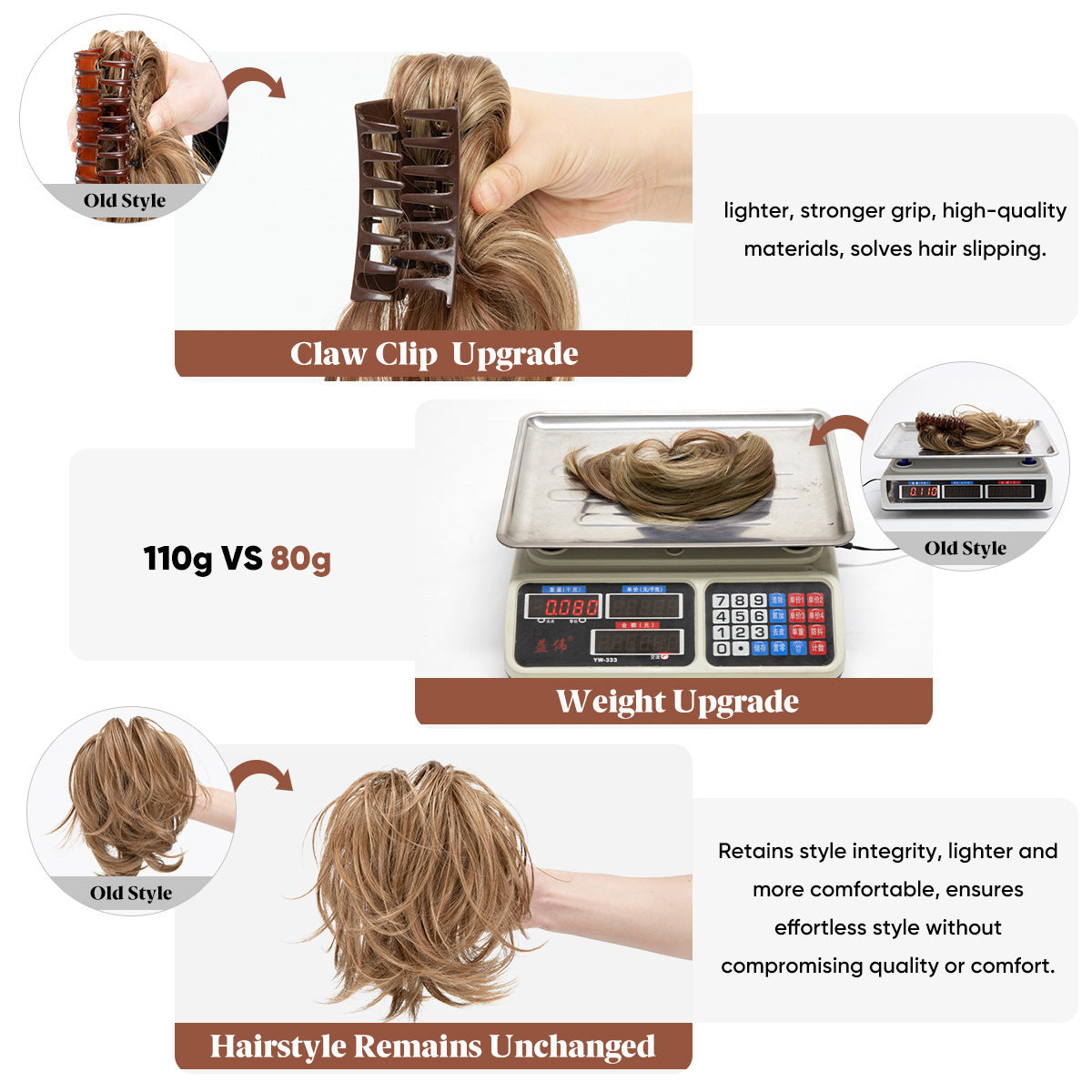 Wig Female Ponytail Short Grip Curly Hair