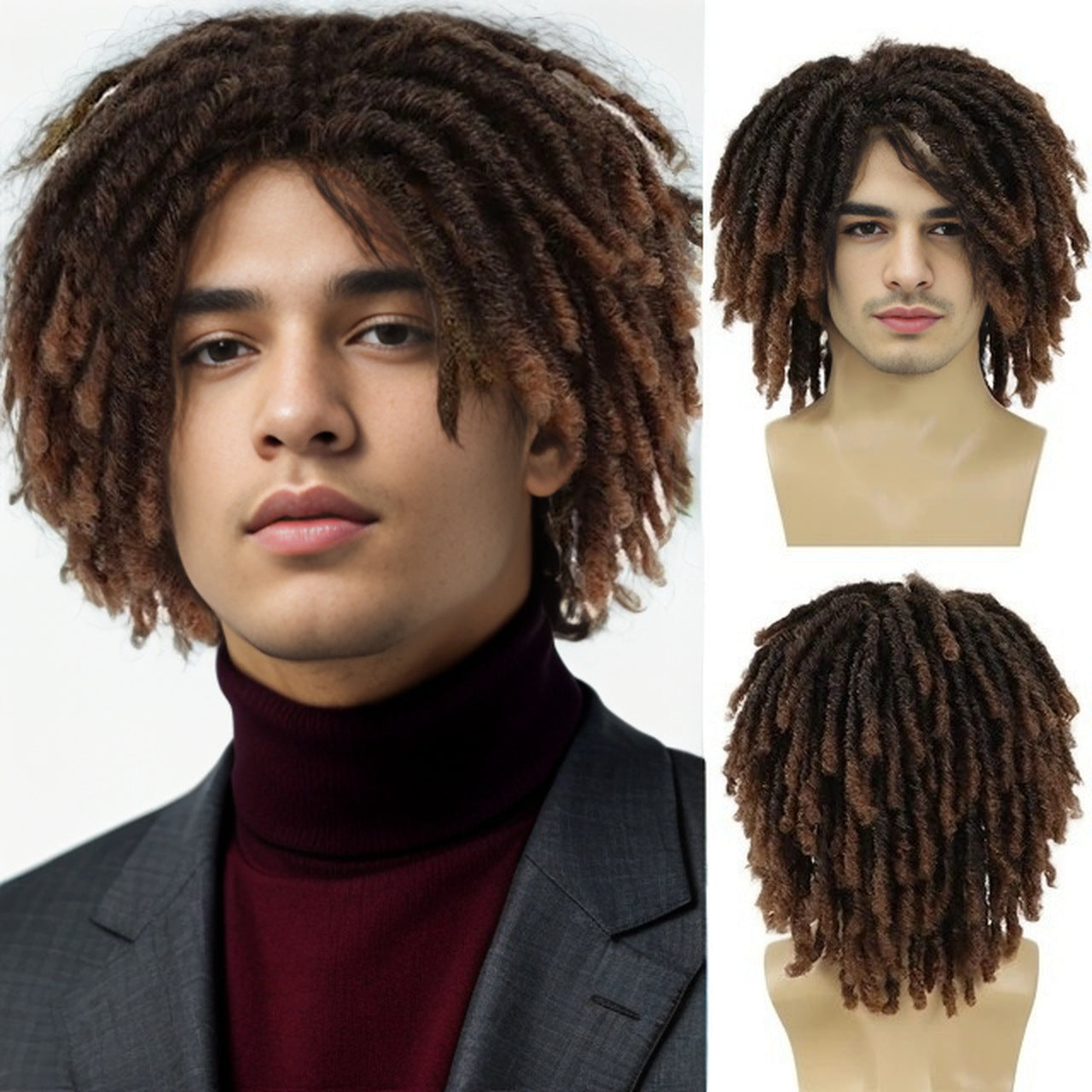 Men's African Dreadlocks Chemical Fiber Full-head Wig