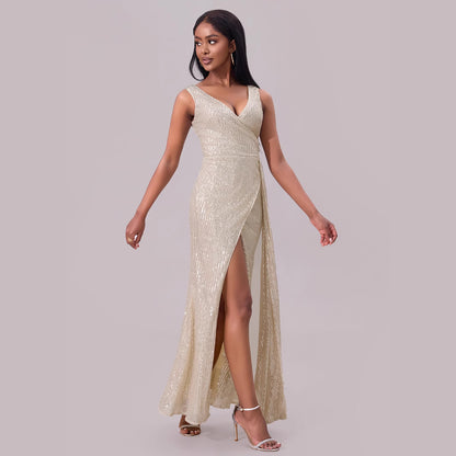 Sequin Sling Dress Women's Banquet Long Evening Dress