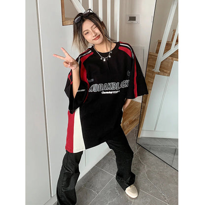 Cross-border Hot Retro Heavy Matching Racing Brand Short Sleeve T-shirt Motorcycle Clothing T-shirt