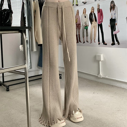 High Waist Slimming Loose Draggle-tail Trousers Autumn And Winter